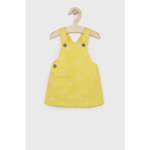 Dievčenské šaty United Colors of Benetton žltá farba, mini, rovné vyobraziť