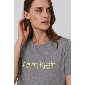 Bavlnené tričko Calvin Klein šedá farba vyobraziť