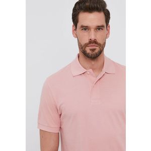 Polo tričko Selected pánske, ružová farba, jednofarebné vyobraziť