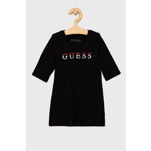 Dievčenské šaty Guess čierna farba, mini, rovné vyobraziť