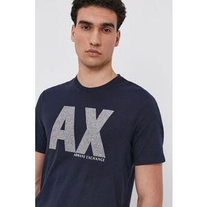 Tričko Armani Exchange pánske, tmavomodrá farba, s potlačou vyobraziť