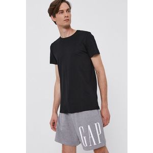 Bavlnené tričko Resteröds (2-pack) čierna farba, jednofarebné vyobraziť