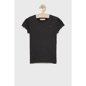 Detské tričko Tommy Hilfiger čierna farba vyobraziť
