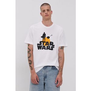 Bavlnené tričko adidas x Star Wars GS6223 biela farba, s potlačou vyobraziť