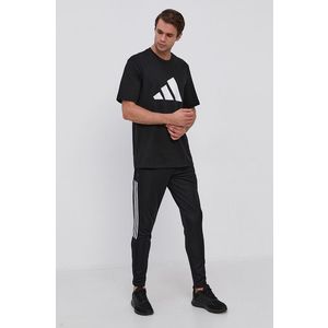 Tričko adidas Performance pánske, čierna farba, s potlačou vyobraziť