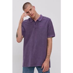 Polo tričko Levi's pánske, fialová farba, jednofarebné vyobraziť