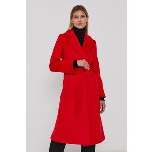 Kabát MAX&Co. dámsky, červená farba, prechodný, bez zapínania vyobraziť