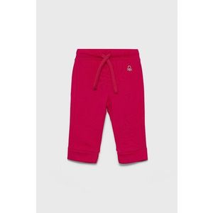 Detské nohavice United Colors of Benetton ružová farba, jednofarebné vyobraziť