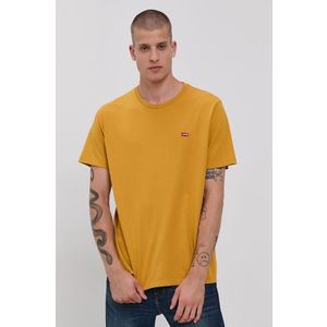 Bavlnené tričko Levi's žltá farba, jednofarebné vyobraziť