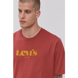 Bavlnené tričko Levi's 16143.0318-Reds, červená farba, s potlačou vyobraziť