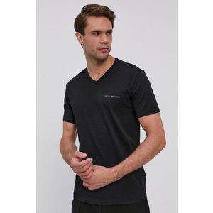 Tričko Emporio Armani Underwear (2-pack) pánske, čierna farba, jednofarebné vyobraziť
