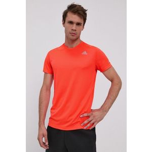 Tričko adidas Performance x Aktiv Against Cancer pánske, oranžová farba, jednofarebné vyobraziť