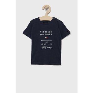 Detské tričko Tommy Hilfiger tmavomodrá farba, s potlačou vyobraziť