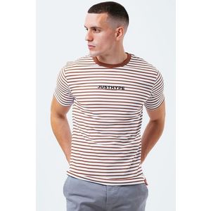Bavlnené tričko Hype STRIPE hnedá farba, vzorované vyobraziť