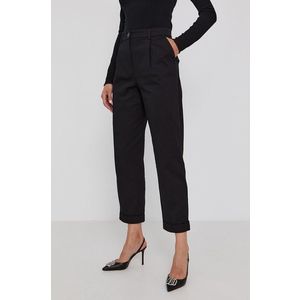 Nohavice MAX&Co. dámske, čierna farba, strih chinos, vysoký pás vyobraziť