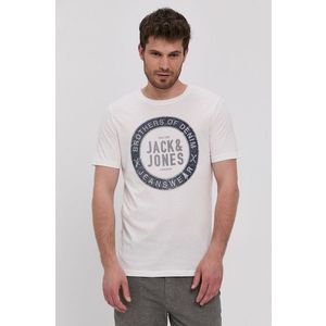 Tričko Jack & Jones pánske, krémová farba, s potlačou vyobraziť