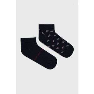 Ponožky Emporio Armani Underwear (2-pack) pánske, tmavomodrá farba vyobraziť