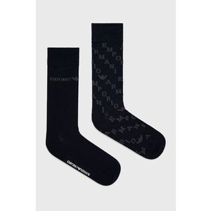 Ponožky Emporio Armani Underwear (2-pack) pánske, tmavomodrá farba vyobraziť