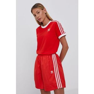 Bavlnené tričko adidas Originals červená farba vyobraziť