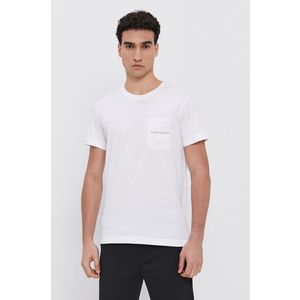 Bavlnené tričko Calvin Klein Jeans biela farba, s potlačou vyobraziť