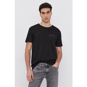 Bavlnené tričko Calvin Klein Jeans čierna farba, vzorované vyobraziť