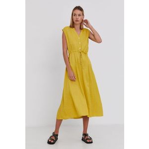 Šaty Answear Lab žltá farba, midi, rovné vyobraziť