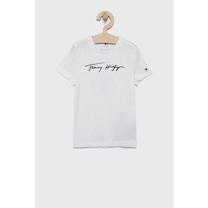 Detské tričko Tommy Hilfiger biela farba, s potlačou vyobraziť