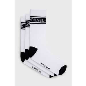 Ponožky Diesel (3-pack) pánske, biela farba vyobraziť