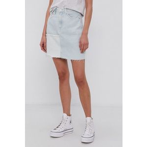 Bavlnená rifľová sukňa Tommy Jeans mini, rovná vyobraziť
