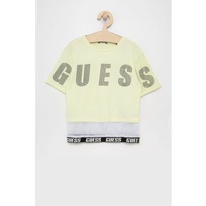Detské tričko Guess zelená farba vyobraziť