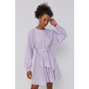 Šaty Vero Moda fialová farba, mini, rovné vyobraziť