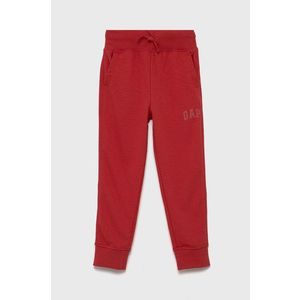 Detské nohavice GAP červená farba, jednofarebné vyobraziť