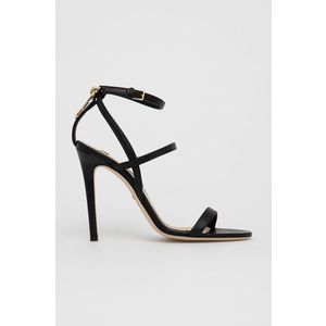 Kožené sandále Elisabetta Franchi čierna farba vyobraziť
