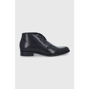 Kožená obuv Karl Lagerfeld pánska, čierna farba vyobraziť