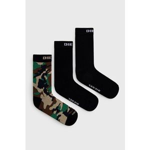 Ponožky Diesel (3-pack) pánske, čierna farba vyobraziť