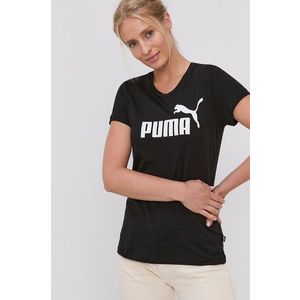 Bavlnené tričko Puma 586774 čierna farba vyobraziť