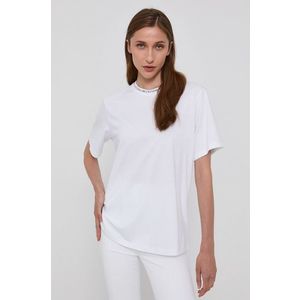 Bavlnené tričko Victoria Victoria Beckham biela farba vyobraziť