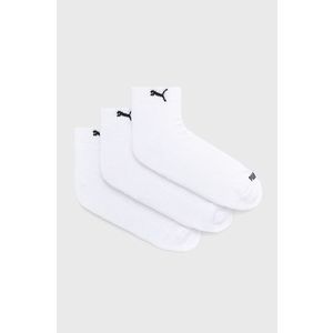 Ponožky Puma (3-pack) biela farba vyobraziť