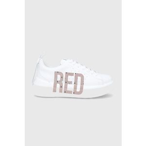 Kožená obuv Red Valentino biela farba, na platforme vyobraziť