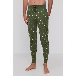 Pyžamové nohavice Polo Ralph Lauren pánske, zelená farba, vzorované vyobraziť