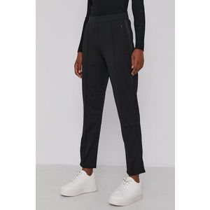 Nohavice Calvin Klein dámske, čierna farba, rovné, stredne vysoký pás vyobraziť