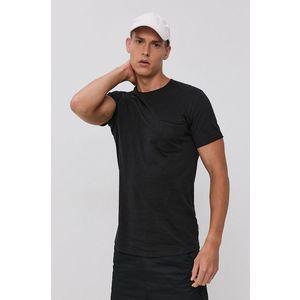 Bavlnené tričko !SOLID čierna farba, jednofarebné vyobraziť