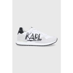 Kožená obuv Karl Lagerfeld biela farba vyobraziť