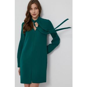 Šaty Victoria Victoria Beckham zelená farba, mini, rovné vyobraziť
