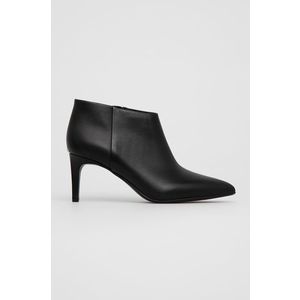 Kožené členkové topánky Calvin Klein čierna farba vyobraziť