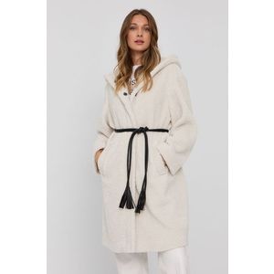 Kabát Marella dámsky, biela farba, prechodný, oversize vyobraziť