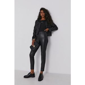 Legíny Calvin Klein dámske, čierna farba, jednofarebné vyobraziť