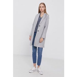 Kabát Only dámsky, šedá farba, prechodný vyobraziť