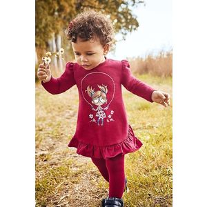 Dievčenské bavlnené šaty Mayoral červená farba, mini, áčkový strih vyobraziť