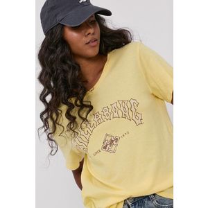 Bavlnené tričko Billabong žltá farba vyobraziť